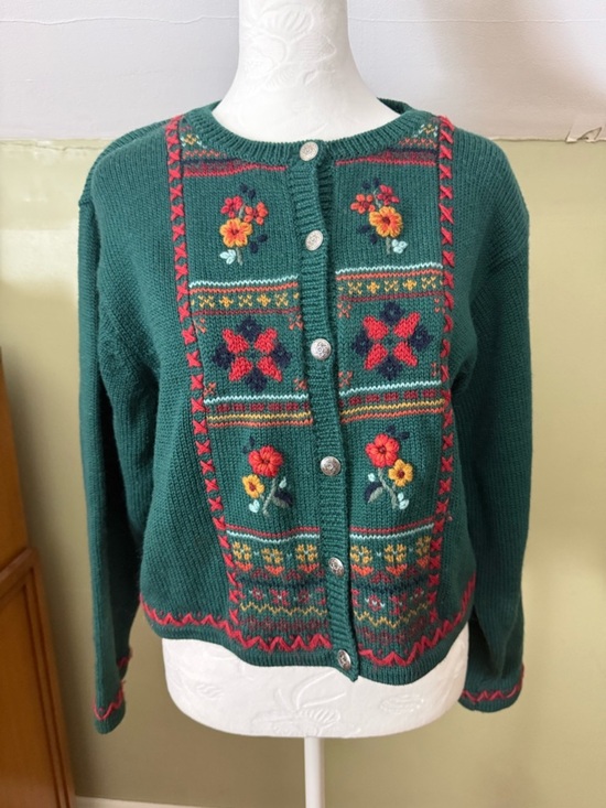 Laura Ashley Sweaters - Vintage Laura Ashley Cottagecore Wool Cardigan Sweater